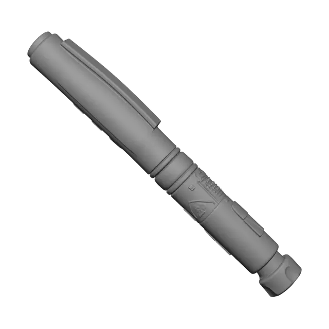 3D model for Red-Banded Pen on Dark Striped Background