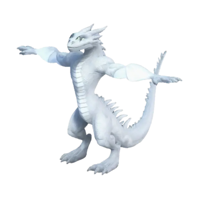 Frost Dragon - Frosty 3D model, vytvořený pomocí AI