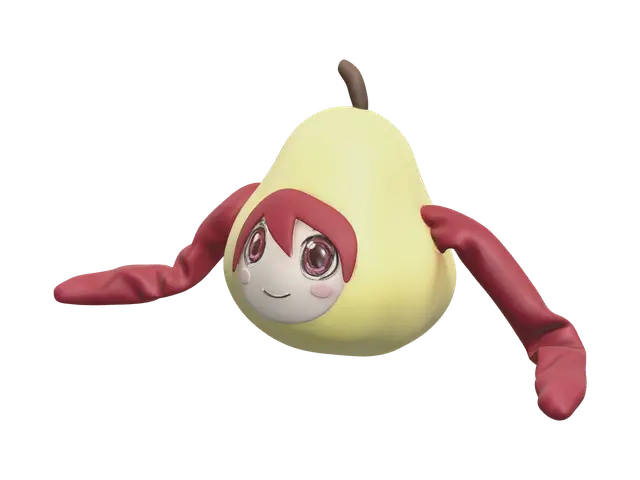 Modern Teto Pear 3D model, vytvořený pomocí AI