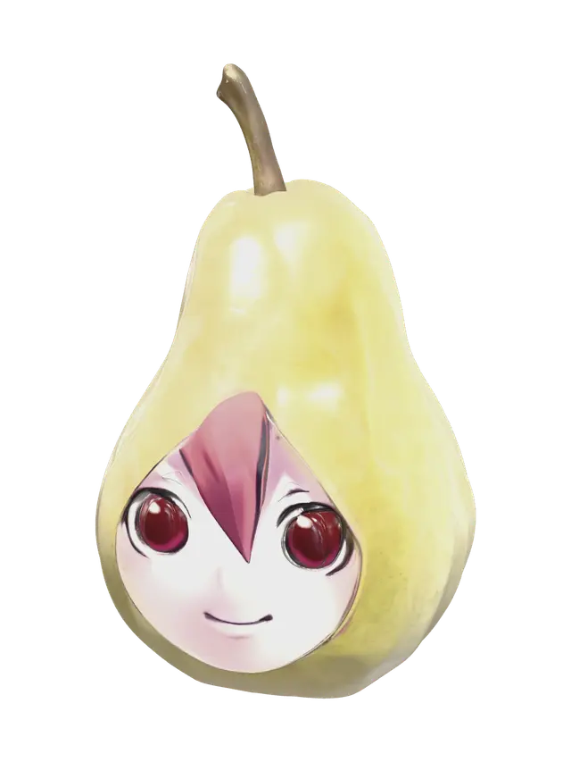 Low-Poly Teto Pear 3D model, vytvořený pomocí AI
