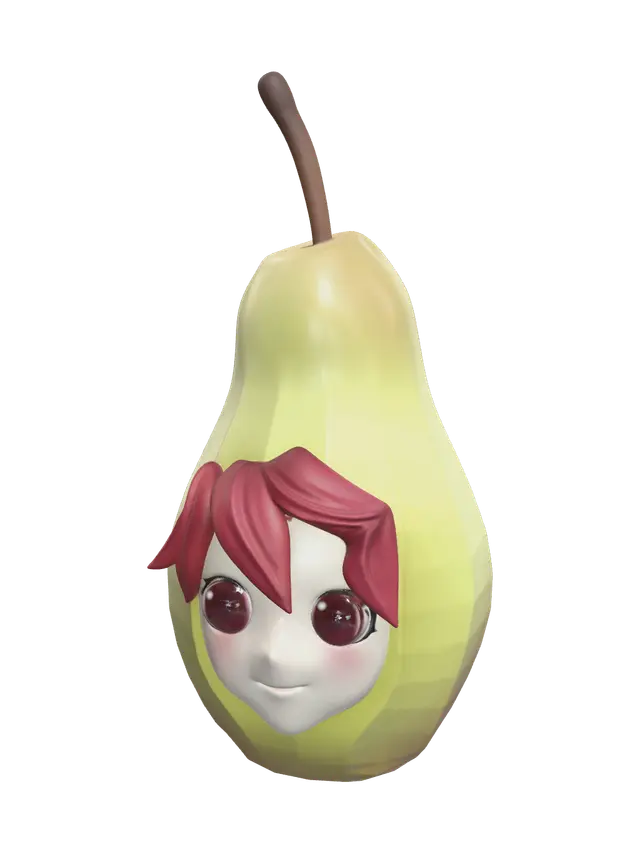 Ornate Teto Pear 3D model, vytvořený pomocí AI