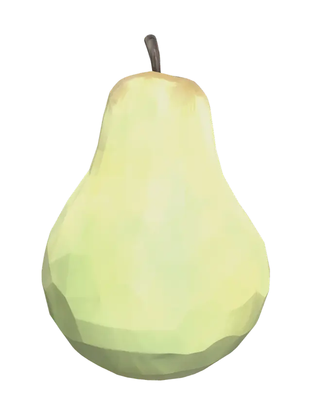 Stylized Teto Pear 3D model, vytvořený pomocí AI