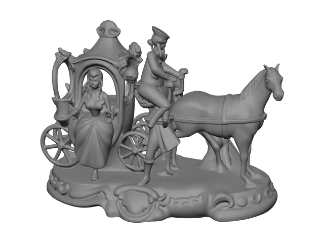 3D model for Low-Poly Horsedrawn