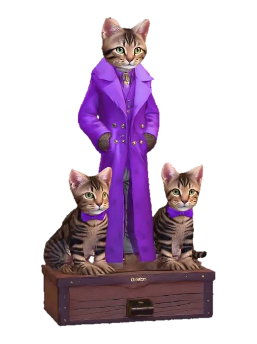 Cat mentor - Guide 3D-model, gegenereerd door AI