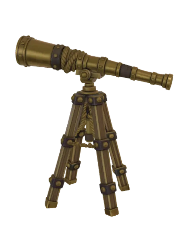 3D model for Brass Telescope on a Wooden Tripod