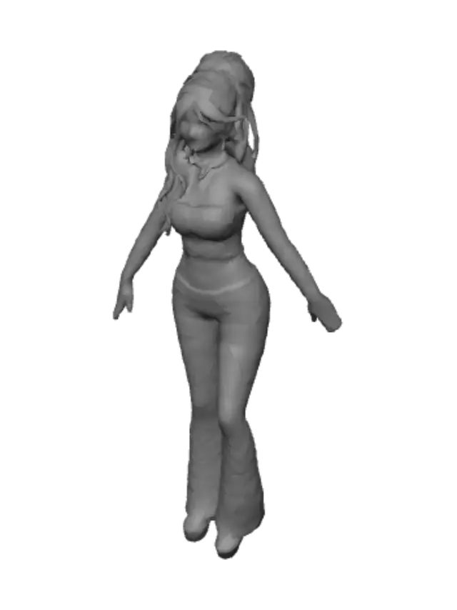3D model for Black Denim T-Pose