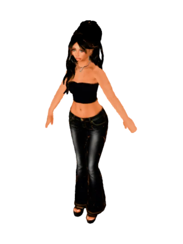 3D model for Black Denim T-Pose