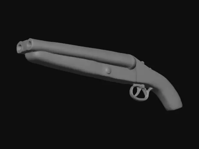 3D model for A double barrel sawn off Shotgun