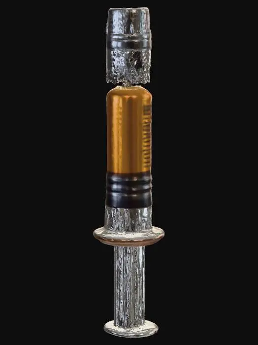 3D model for 1ml full Syringe with orange liquid
