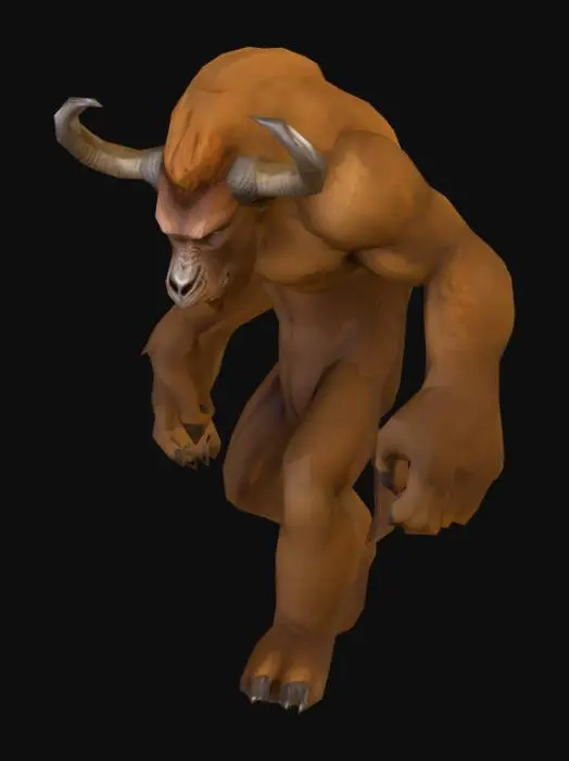 3D model for create me a monster that has the body of a bison but the arms of a gorilla, walks on 4 legs