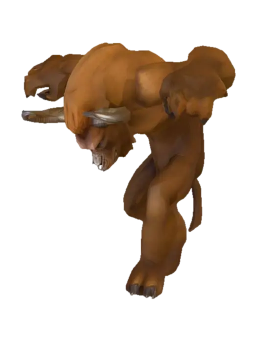 create me a monster that has the body of a bison but the arms of a gorilla,… - Fourlegged 3D model, vytvořený pomocí AI