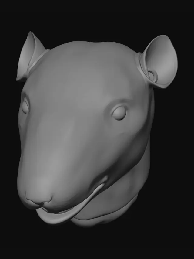 3D model for Golden Horse Head Sculpture