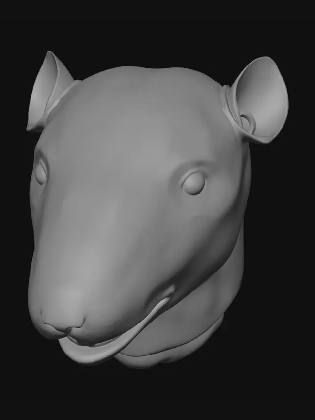 3D model for Golden Horse Head Sculpture