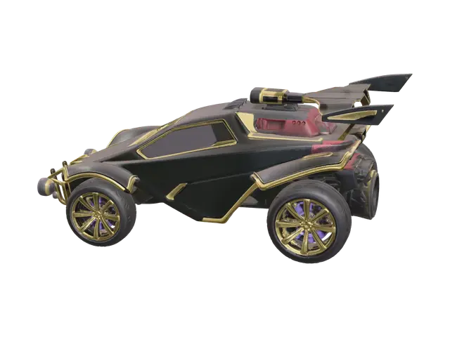 Low-Poly Octane Rocket League 3D model, vytvořený pomocí AI