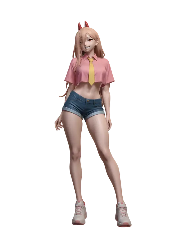 3D model for Devil Horns in a Casual Summer Outfit