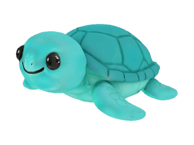 Aqua Turtle - Keychain 3D model, vytvořený pomocí AI