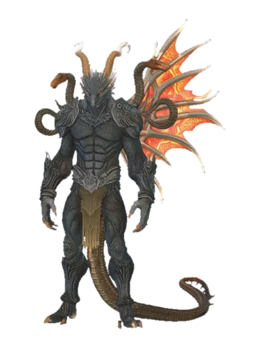 beast humanoid hybrid oracle wings hydra bird 3D model, vytvořený pomocí AI