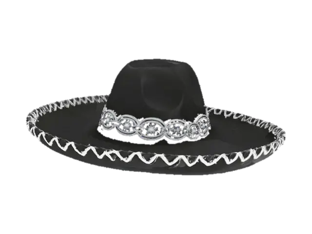 Sombrero Elegance full black 3D model, vytvořený pomocí AI