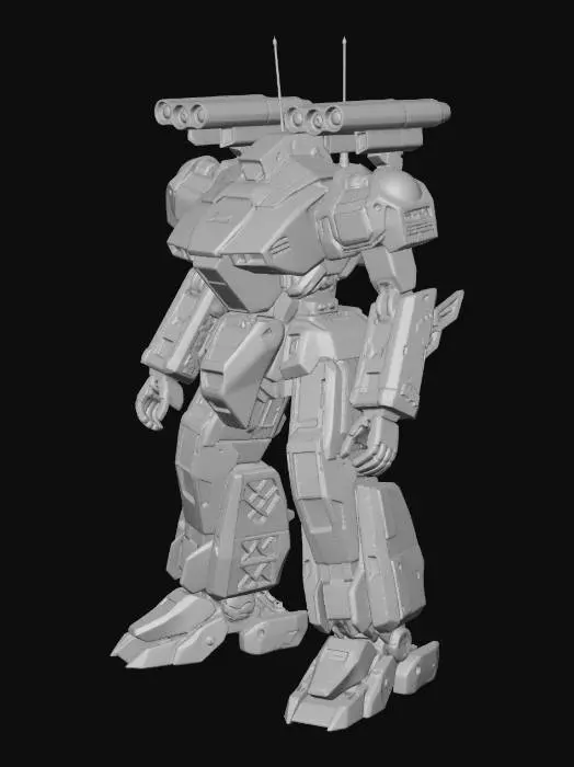 3D model for design large battle mech for  3d printing
