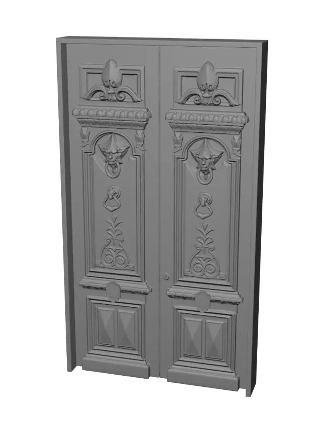 3D model for Twin Carved Doors