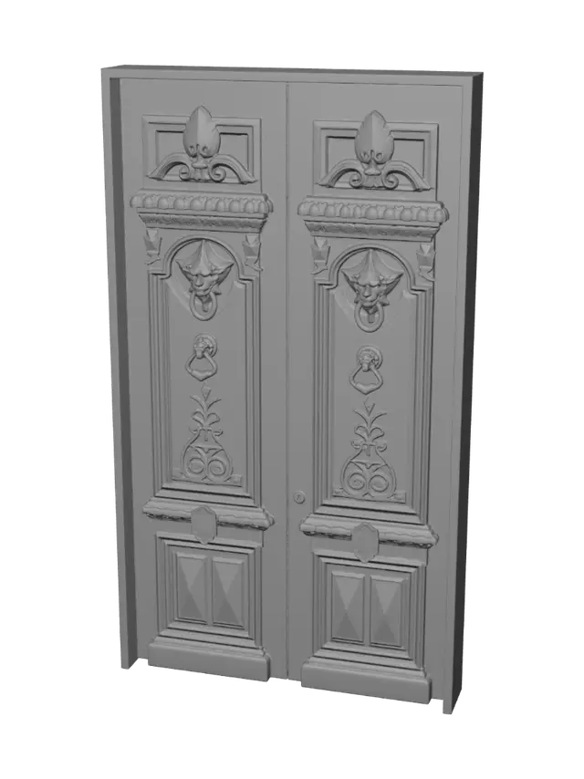 3D model for Twin Carved Doors