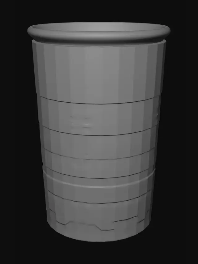 3D model for Isolated plant-based coffee cup filled with black coffee, transparent background, no background, no environment, no table, no surface, no props, no hands, no person, no objects around it. Biodegradable paper cup, realistic matte paper texture, subtle paper fibers, simple functional design, no logo, no branding, no text. Coffee visible from the top, dark roasted coffee, photorealistic product render, centered composition, studio-quality lighting, ultra-detailed, asset creation, PBR materials, clean cutout, alpha background.