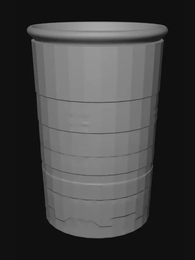 3D model for Isolated plant-based coffee cup filled with black coffee, transparent background, no background, no environment, no table, no surface, no props, no hands, no person, no objects around it. Biodegradable paper cup, realistic matte paper texture, subtle paper fibers, simple functional design, no logo, no branding, no text. Coffee visible from the top, dark roasted coffee, photorealistic product render, centered composition, studio-quality lighting, ultra-detailed, asset creation, PBR materials, clean cutout, alpha background.