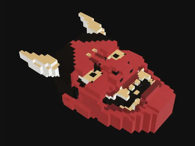 3D model for stwórz tradycyjną maskę japońską hanya w styli minecraft, maska bez mocowania na głowę, ale płasko ścięta od tyłu. stwórz samą maskę, bez scenerii