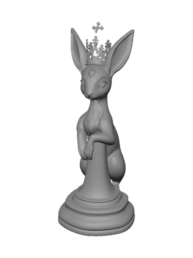 3D model for Espeon as a Queen chess pice vith a round base
