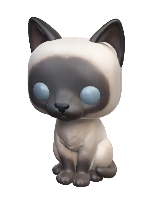 Modello 3D Blue-Eyed Balcony Cat - Stray, generato dall’IA