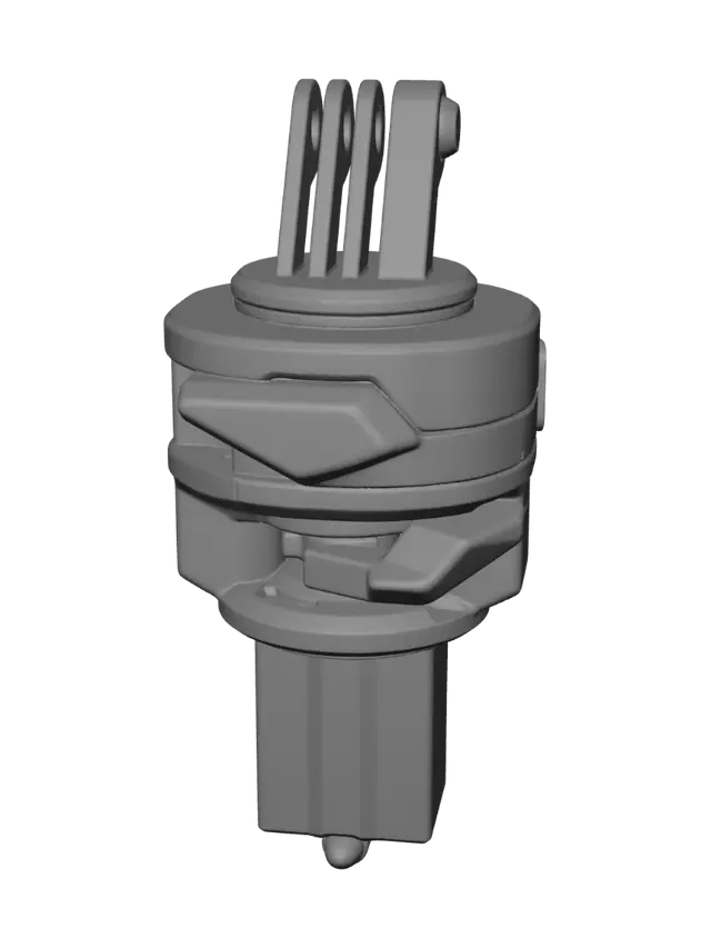 3D model for Three-prong foregrip and magazine attachment on wooden bench