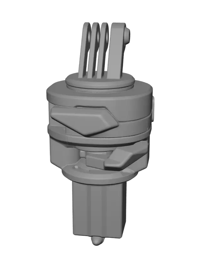 3D model for Three-prong foregrip and magazine attachment on wooden bench