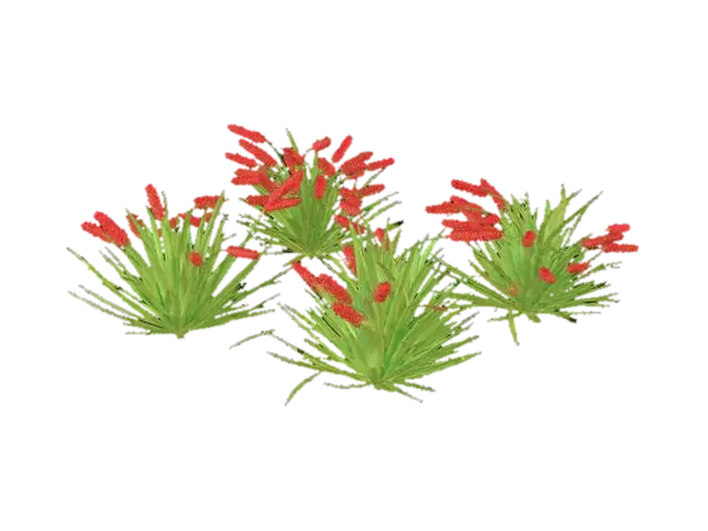Red Hot Poker Clusters 3D model, vytvořený pomocí AI