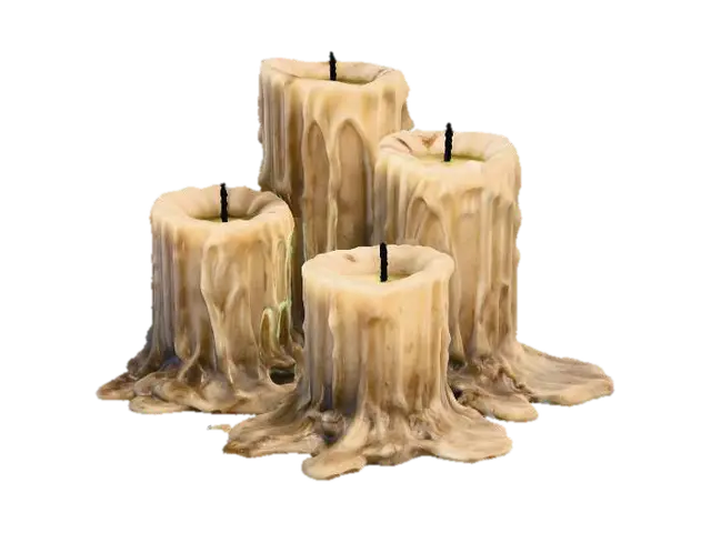 Melted beige candle cluster - Set 3D model, vytvořený pomocí AI
