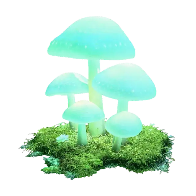mystic mushrooms - Item 3D model, vytvořený pomocí AI