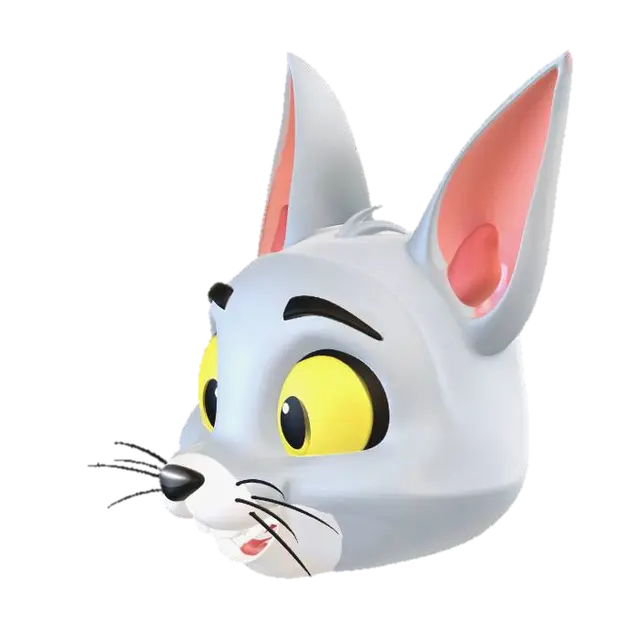 Modello 3D 3D stylized character head of Tom Cat from Tom and Jerry, simple stylized geometry,… - Cathead, generato dall’IA