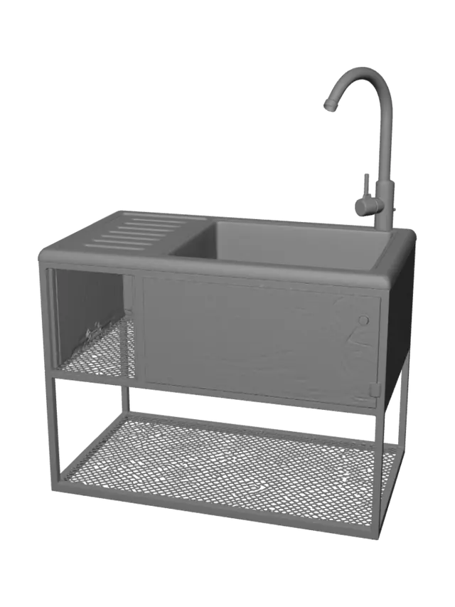 3D model for Industrial Utility Sink Cart