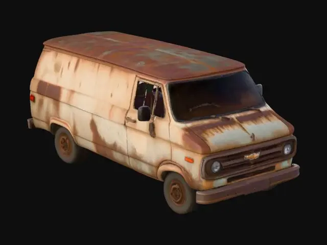 3D model for rusty chevrolet savana