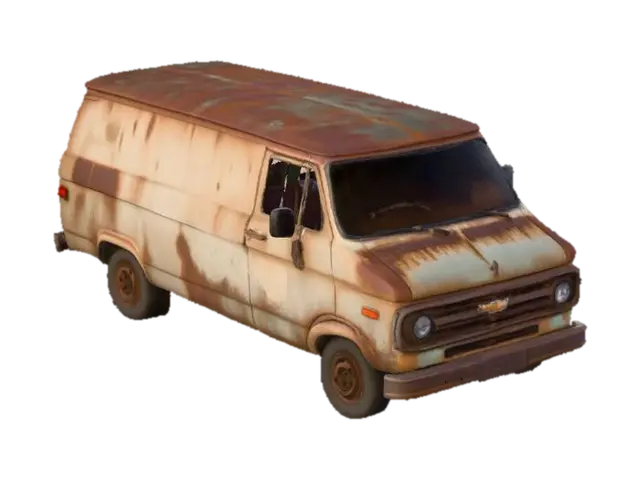 3D model for rusty chevrolet savana