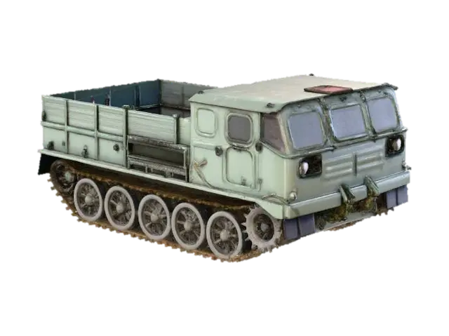 Tracked Vehicle in Park. 3D model, vytvořený pomocí AI