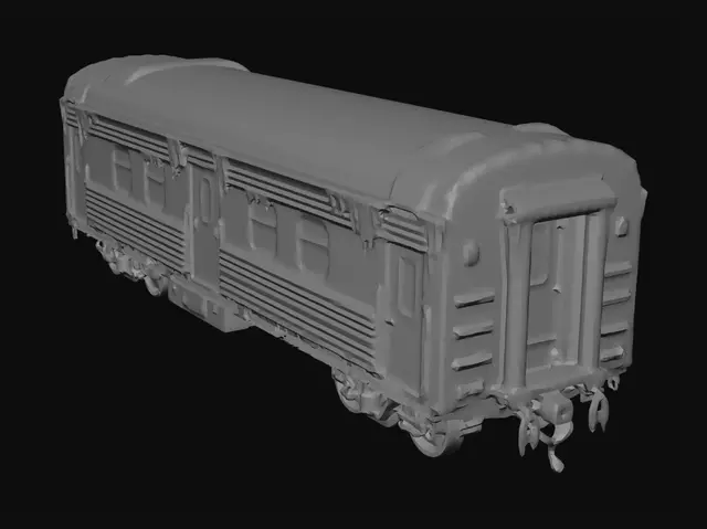 3D model for change broken windows to not broken and do this coach wagon to winter variant