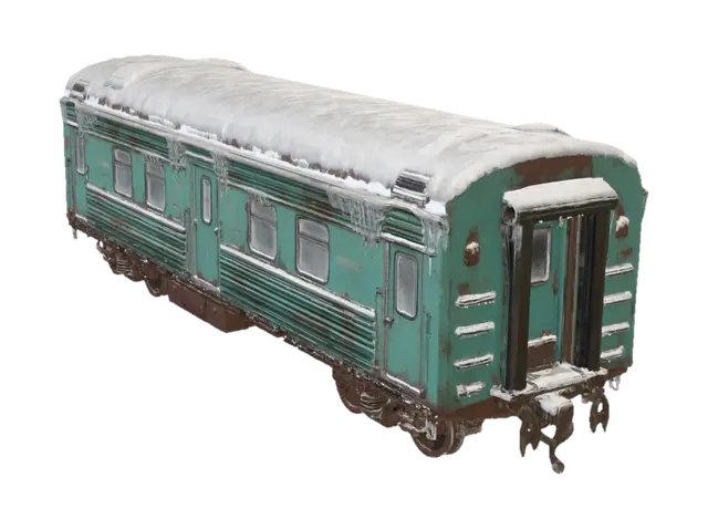 3D model for change broken windows to not broken and do this coach wagon to winter variant