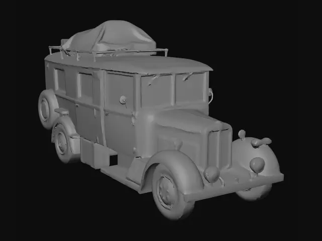 3D model for change this truck to snowy variant but do not change color of the truck and do grey background