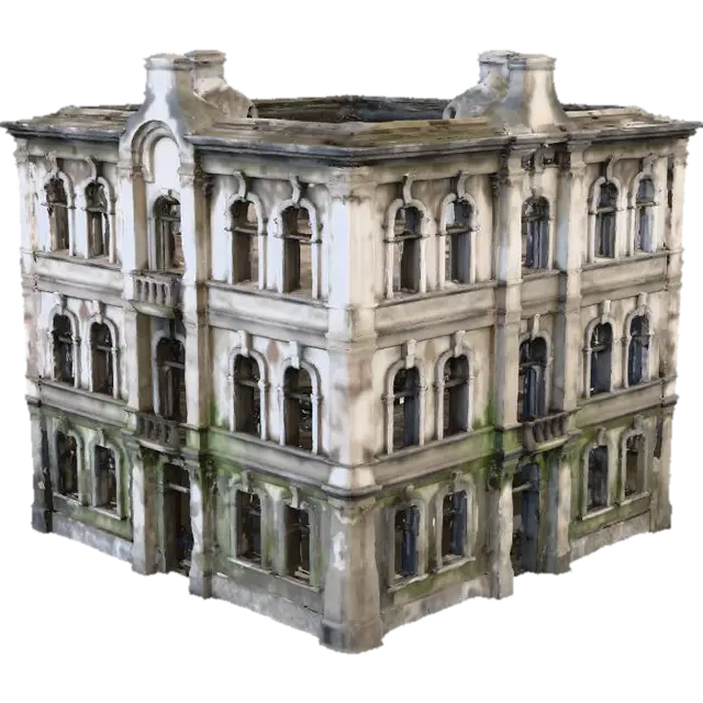 Desolate Ruin - Deserted 3D model, vytvořený pomocí AI