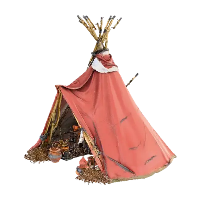 medieval tent shop - Crafts 3D model, vytvořený pomocí AI