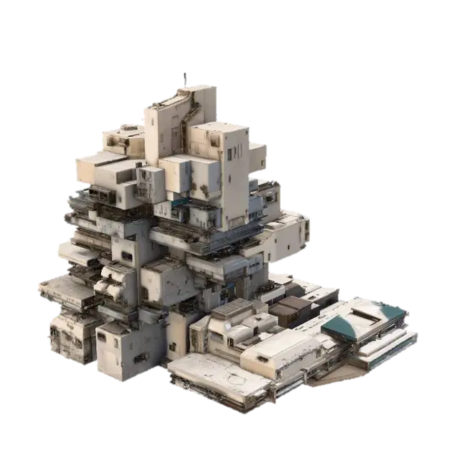 Futuristic Citadel - Engineered-3D-modell, genererad av AI