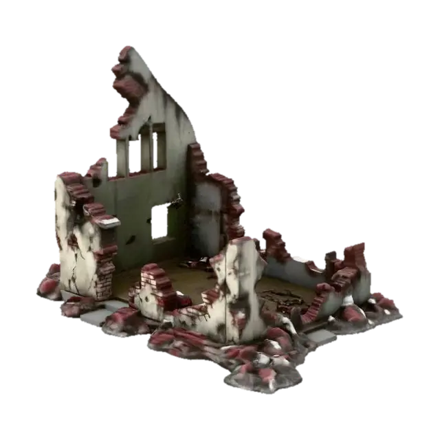 Ruined Brick House 3D model, vytvořený pomocí AI