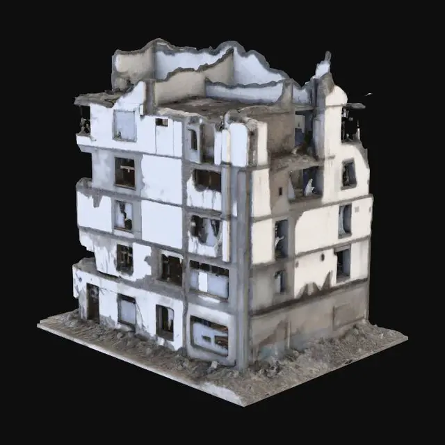 3D model for Ruined apartment building