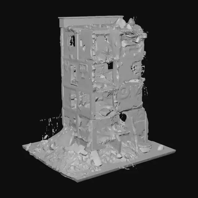 3D model for Ruined High-Rise Building