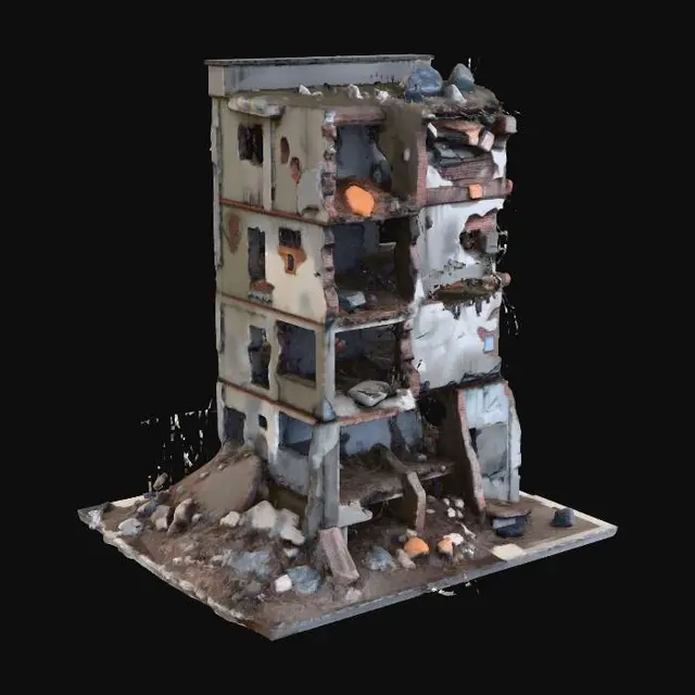 3D model for Ruined High-Rise Building